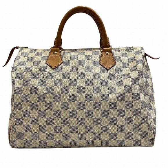 LOUIS VUITTON White Damier Speedy 30 Bag - Picture 1 of 9